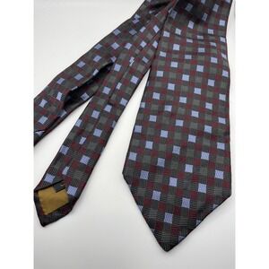 Robert Talbott Studio Silk Tie Geometric Pattern Burgundy Blue Gray Men's